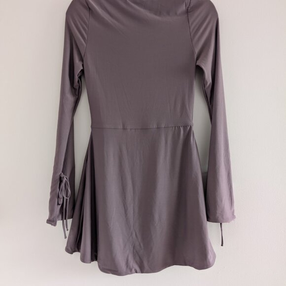 3/$30 Purple long bell sleeve Mini dress - Picture 4 of 6